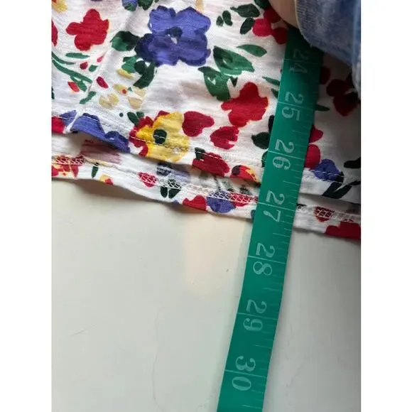 Anthropologie T.La Tunic Top Womens XL Floral Classic V Neck Short Sleeve Boho - Picture 11 of 13